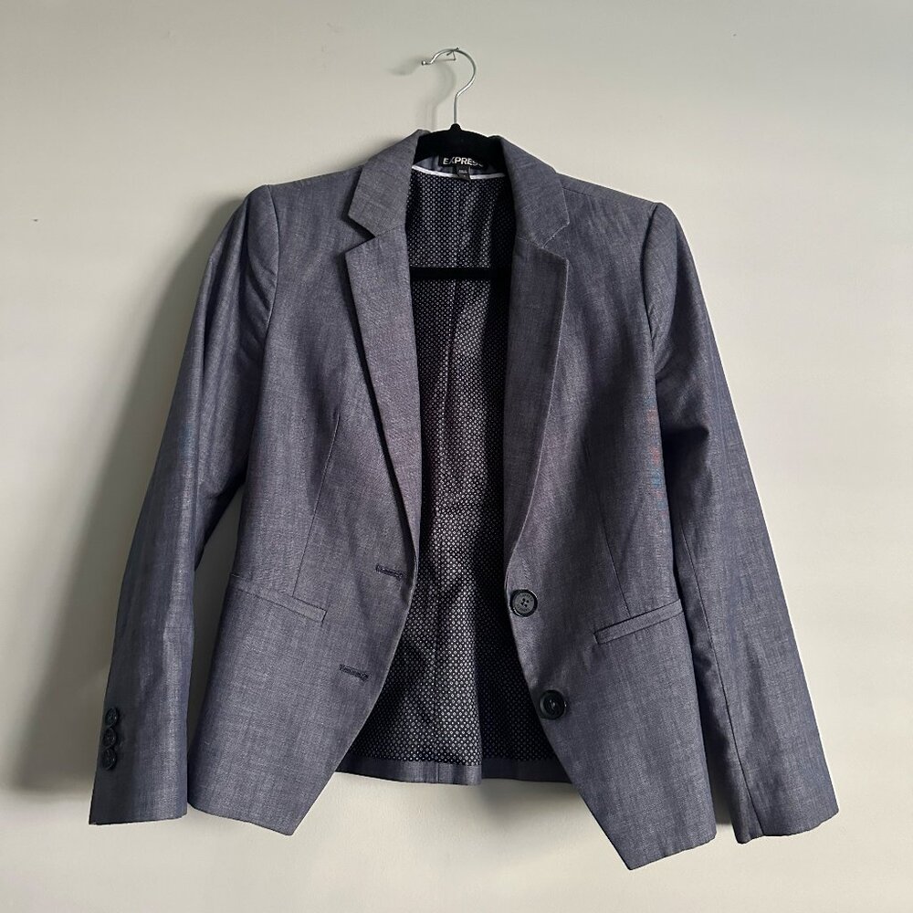 Express Linen Blue Blazer
